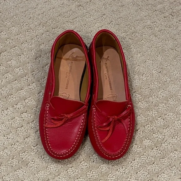 Red Leather Loafers - Picture 1 of 5